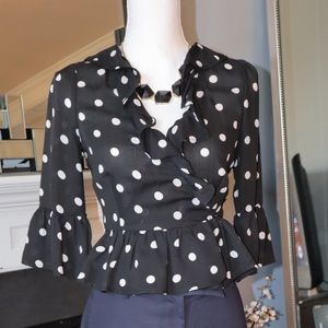 Ruffled polka dot top